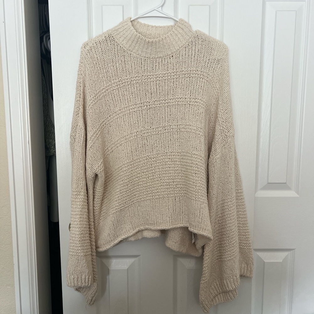 Topshop Cream Cowl Neck Sweater